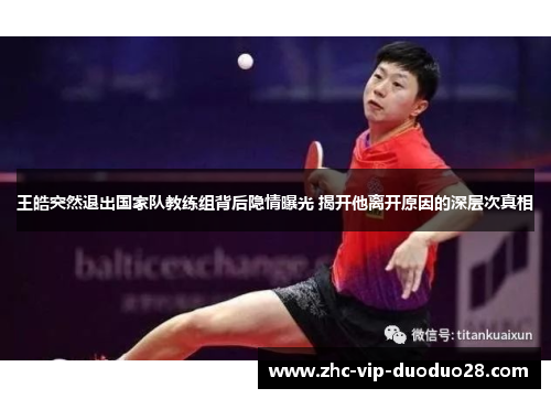 王皓突然退出国家队教练组背后隐情曝光 揭开他离开原因的深层次真相 王皓突然退出国家队教练组背后隐情曝光 揭开他离开原因的深层次真相